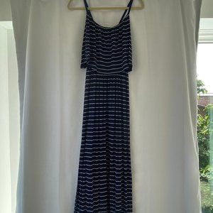 Blue Striped Maxi Dress